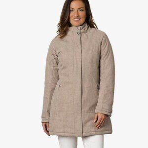 prAna Women's Petunia‎ Jacket Tan Hooded Insulated Water Repellant Size Medium